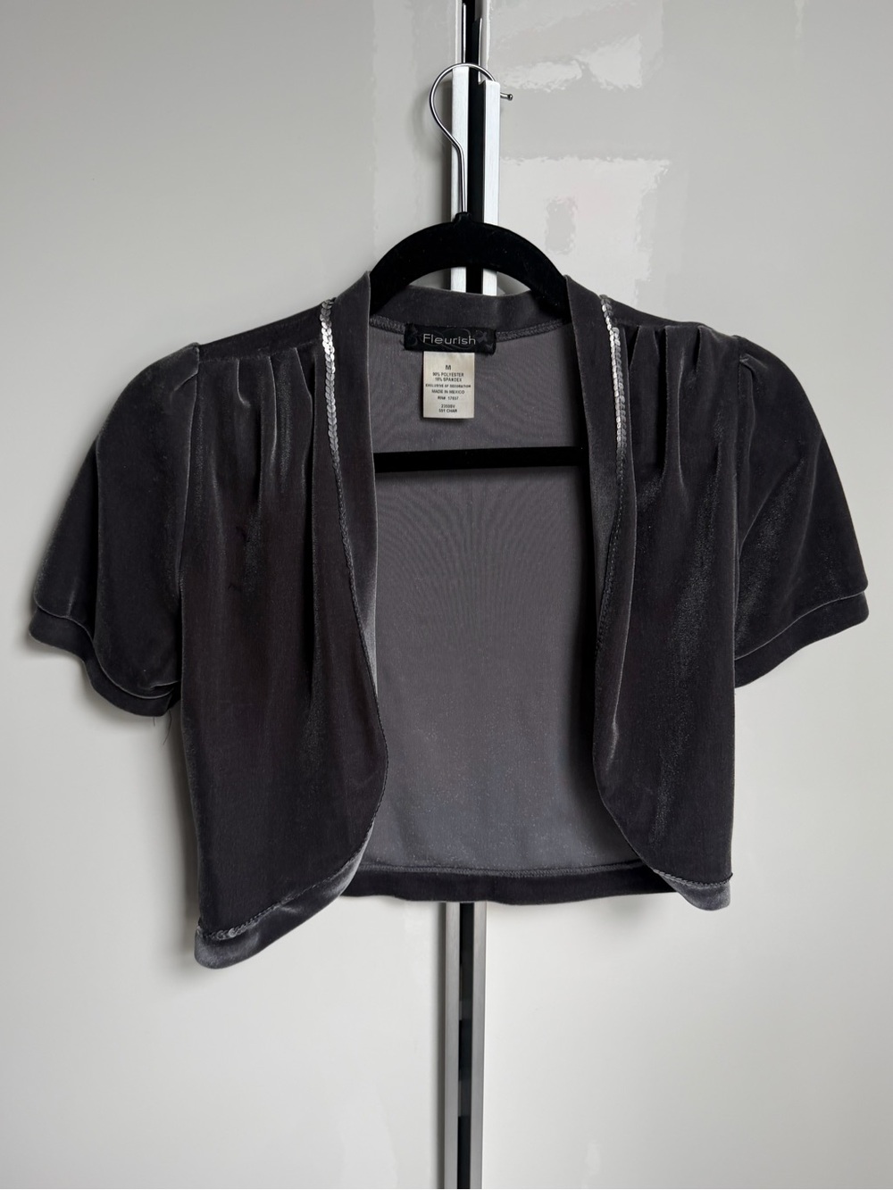 Fleurish Black Velvet Cropped Top